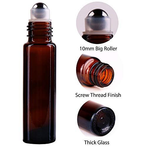 Inice Roller Bottles,24 Pack Roll On Bottles For Aromatherapy Essential Oils Amber Glass 10Ml Refillable Container With Accessories Labels Opener Funnels Roller Ball #TOP1