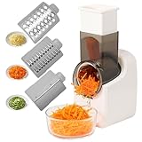 Aiwglenten Electronic Vegetable Slicer is Easy to Use and Flexible,Can be Carried 0utdoors, Has 3 Different Shapes of Blades, Electric Salad Machine Can be Used for Cheese, Fruit, Vegetables