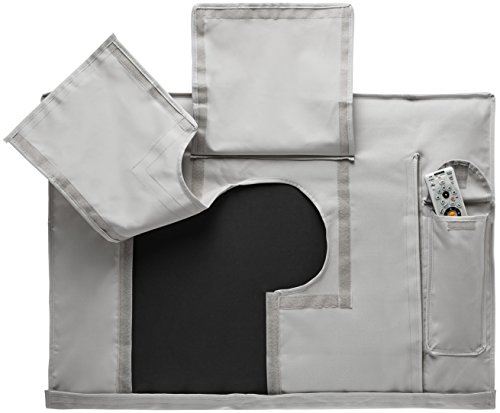 Outdoor TV Cover 30\" - 32\" Gray Weatherproof Universal Protector for LCD, LED, Plasma Television Screens. Built in Bottom Cover and Remote Storage. Compatible with Standard Mounts and Stands. - Thumbnail 6