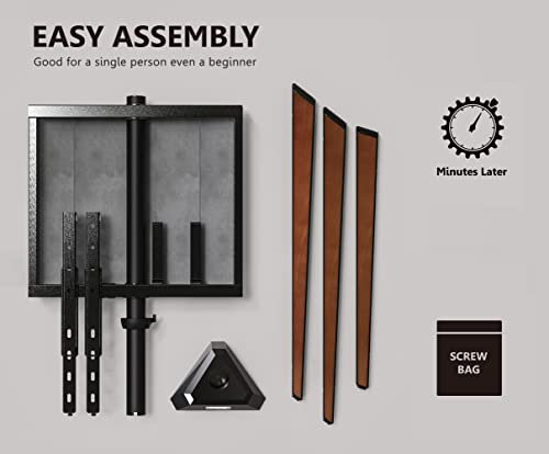 FITUEYES DESIGN Tripod TV Stand for TV 32 37 43 50 55 65 Inch Floor TV Stand Made of Solid Wood Height/Angle Adjustable VESA 100 * 100-400 * 400mm Picasso Series - Image 8