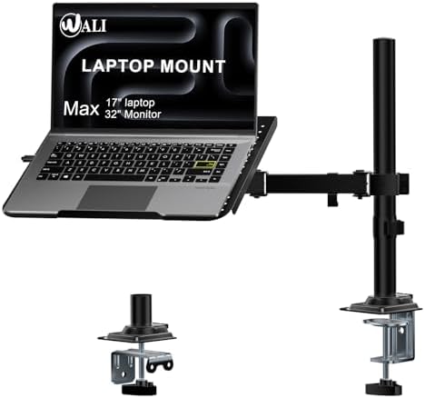 WALI Laptop Tray Desk Mount for 17inch Notebook, Fully Adjustable...