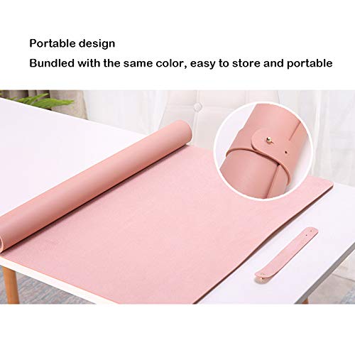 Sous-main bureau en cuir PU grand format Ruby Lil rose 35x18 protecteur imperméable - 4