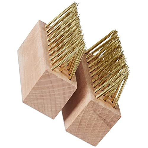 Herramienta de eliminación de adoquines, herramienta para quitar malas hierbas, 2 cerdas de acero para adoquines, removedor de musgo fácil de limpiar, limpiador de repuesto para patio al aire libre