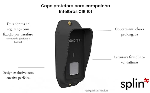 Case protetor anti furto antivandalismo e resistente a chuva - Splin- para campainha Intelbras Cib 1