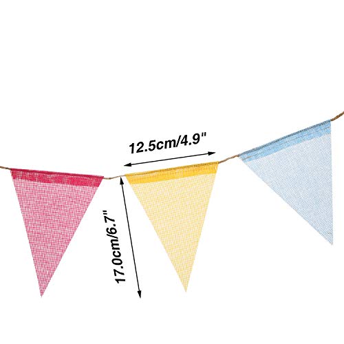 Boao 48 Pieces Colorful Pennant Flags Banner Imitated Burlap Bunting Banner Pastel Decor Fabric Triangle Flag For Party Decoration (4.9 X 6.7 Inch) #TOP1