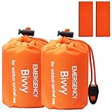 Emergency Sleeping Bag Survival Bivy Sack - 2 Pack Bivvy Bag, Waterproof Windproof Camping & Outdoor Emergency Shelter, Suitable for Camping, Hiking, and Outdoor Adventures.