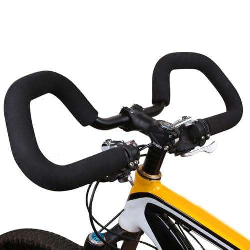 Manubrio ergonomico a farfalla, 25,4/31,8 x 580 mm, in lega di alluminio, con impugnature, per mountain bike, bici da strada, touring, trekking, ciclismo a lunga distanza (31,8 mm + impugnature)