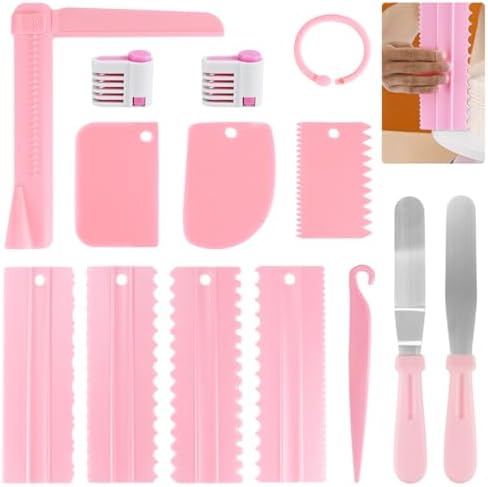 JUGNAW Grattoir à Pâte En Plastique, Ensemble De 2 Racloir à Gâteau, Coup Pâtisserie