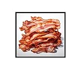 Bacon art print poster, food culinary wall decor, Gourmet Kitchen Art, Dining room wall art, Food Illustration, Appetizing Tasty Food Decor (11x11 inches (Unframed), Bacon)