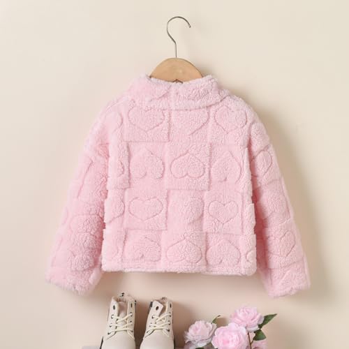 ASHER FASHION Girls and Toddlers' Sherpa Fleece Full-Zip kid jackets for girls Fleece Jacket girls pink jacket2