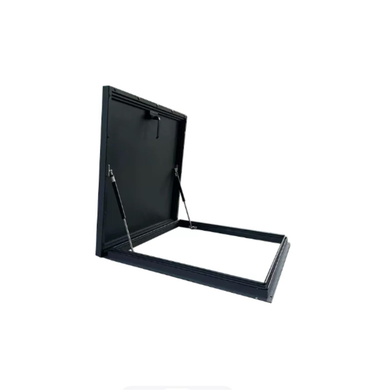 Juskaqzyi One Color Skylight Aluminum Roof Hatch Skylight Roof Caps Window With Gas Shock Strut Loft Ventilation For Warehouse Attic Attic(60 * 60Cm)