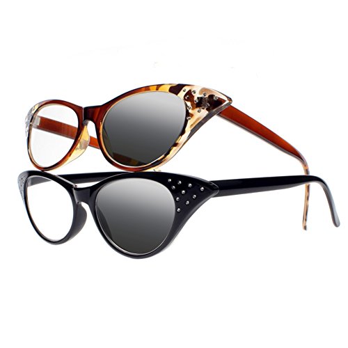 Women Transition Photochromic Sexy Cat Eye Diamonds Reading Glasses UV400 Sunglasses +1.00~+4.00