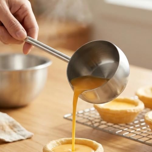 Cuchara de mango largo de acero 304, diseño resistente al calor para dosificar aceite con precisión 7