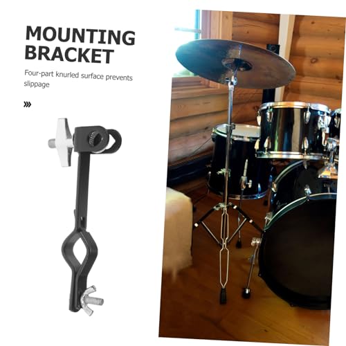 Soporte para montaje de Cowbell con clamp, accesorio versátil para batería para colocar cowbell de forma segura, diseño ergonómico para uso cómodo miniatura 2