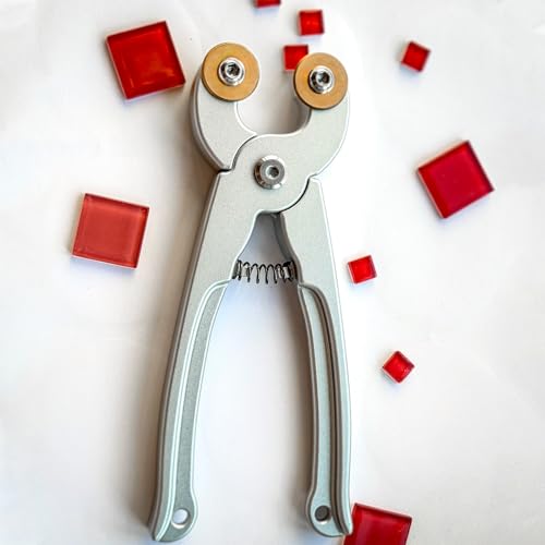youkzuan Glass & Ceramic Tile Nippers, Heavy Duty Wheeled Mosaic Glass Nippers, 7 Inch Tile Cutter Pliers Metal texture handle, Shapping Plier, Nipper Cutting Tools