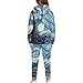 doginthehole Kids 2 Piece Set Blue Starry Night Long Sleeve Fashion Sweatshirts and Sweatpants Hooded Sweatsuit Outfits Night Sky Print Hoodie and Pants Youth Fall Clothes Size M