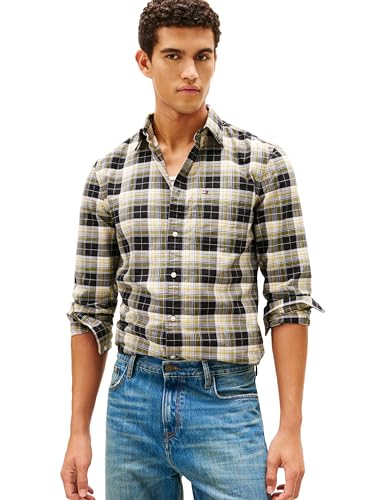Image of Tommy Hilfiger Men's Long Sleeve Oxford Shirts in Regular Fit, Men's Button Down Shirts, Also Available in Big and Tall