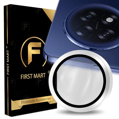 Image of FIRST MART Silver Camera Ring Guard Protector for Oppo F31 Pro Plus | Tempered Glass with Metal Alloy Rings, HD Clear, Scratch Resistant, Case-Friendly | Pack of 1