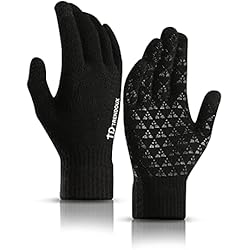 Agarre Para El Movil TRENDOUX Guantes tactiles y termicos para hombre y mujer en invierno - Guantes Cálidos y Antideslizantes para Aire Libre deporte running ciclismo y Escalada movil - Negro XL
