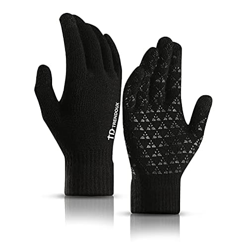 TRENDOUX Winter Gloves for Men Women – Upgraded Touch Screen Cold Weather Thermal Warm Knit Glove for Running Driving Hiking