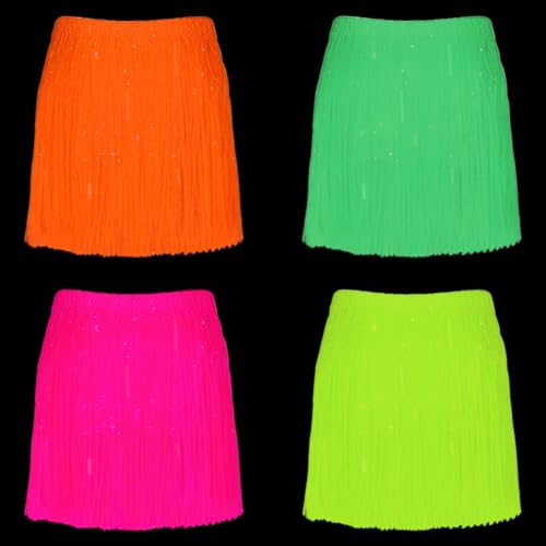 Lichtleitende Partyartikel - 4 Stück Multicolor Neon-Leuchtrocke für Neon-Partydekorationen Maskenball Geburtstagsfeier Halloweenkleid