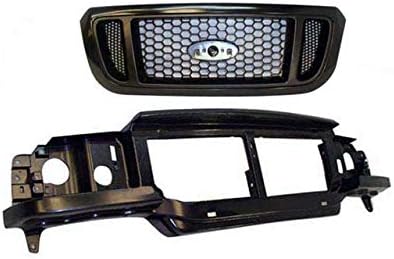 Fits 2004-2005 Ranger Front Header Headlight Mounting Panel Grille Black 2Pcs FO1200460 FO1220228