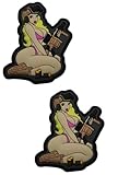 Zeedby 2pc Sexy Girl PVC Patch Armband Badge Military Decorative Sewing Applique Embellishment Tactical Patches (z1)