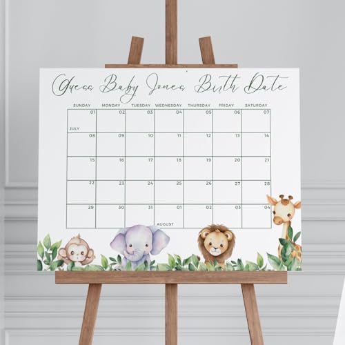 Safari Baby Due Date Calendar & Shower Game