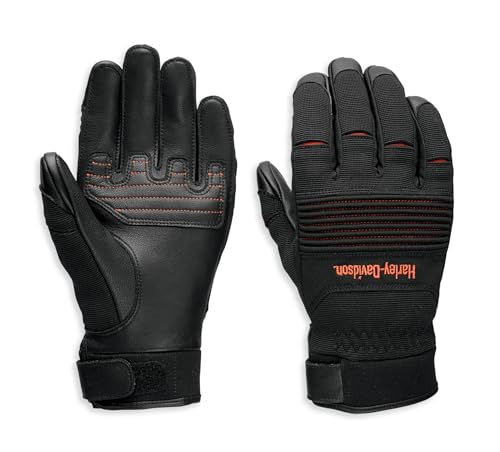 Harley-Davidson Guanti da uomo Ovation Mixed Media, nero - 97136-23VM (Small)