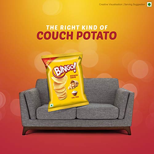 Bingo! Potato Chips Salted Flavour Pack, 52g, Crispy and Salted Potato Chips Perfect for