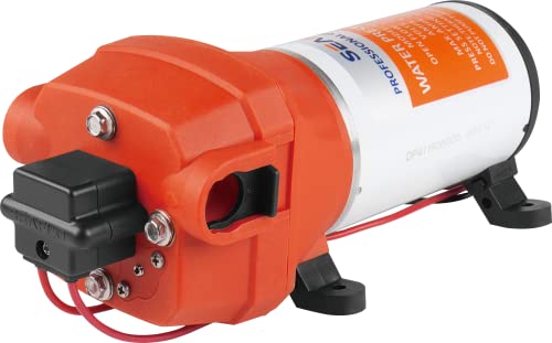 LIGHTEU®, Seaflo DC 12V 17,0 l/min 2,8 bar 41S Selbstansaugend mit Bypass Membranpumpe für Wasser bei Bedarf Membranpumpe für Wohnmobil, Yacht, Garten, Camper