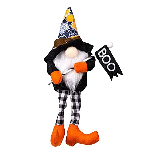 ↷[Impostazione dell'atmosfera per Halloween] Tenendo una scopa o una bandiera BOO per la celebrazione, il peluche di Halloween Faceless Gnome è progettato per essere pieno di elementi di Halloween, creando un'atmosfera divertente e felice per la casa e le feste.