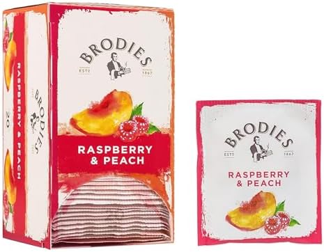 Brodies Estd 1867 Raspberry & Peach Tea 20 Count (Pack of 1)