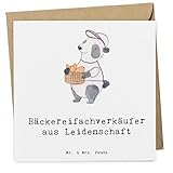 Mr. & Mrs. Panda Deluxe Karte Bäckereifachverkäufer Leidenschaft - Geschenk, Kollege, Danke, Backwarenverkäufer, Klapp, Backstube, Einladungs, Gruß, Hochwertige Gruß, Brotmanufaktur, Beruf, Rente