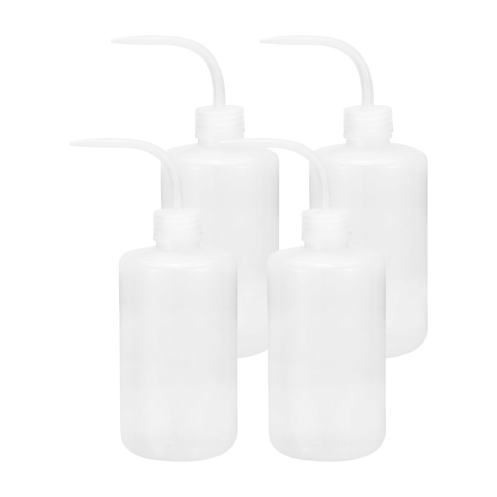Bouteille de lavage 500ml PATIKIL en plastique transparent à bouche étroite | Lot de 4