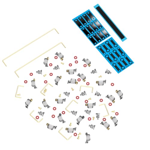 Image of DUROCK Stabilizers V3, Screw in Stabilizers with 2u, 6.25u, 7u Wires, PCB Mount for Mechanical Keyboards (Smokey 80% Kit)