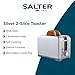 Salter Aspen 2-Slice Toaster – Wide Slots, 7 Variable Browning Levels, Removable Crumb Tray, Defrost, Reheat & Cancel, Extra Thick Bread, Bagels, Crumpets, Teacakes, Self-Centring, 930W, Silver