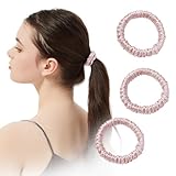 ヘアゴム シュシュ 髪ゴム ヘアアクセサリー 【髪に優しい・跡がつかない・ダメージ軽減】ヘアゴム 大人 おしゃれ かわいい 3個セット (02.ピンク)