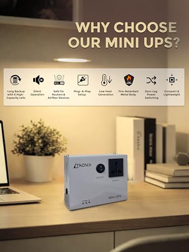 Image of Mini UPS for Jio AirFibre, Airtel AirFiber Plus and WiFi Routers, Massive 13,200mAH Battery, Up to 4.5 Hours Backup, Zero Lag Switching, 1 Year Warranty, Made in India (Cool Grey)