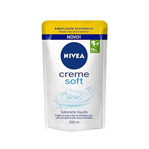 NIVEA Sabonete Líquido Refil Creme Soft 200ml - Composto com óleo natural, sua fórmula equilibra o pH da pele e garante maciez prolongada após o uso