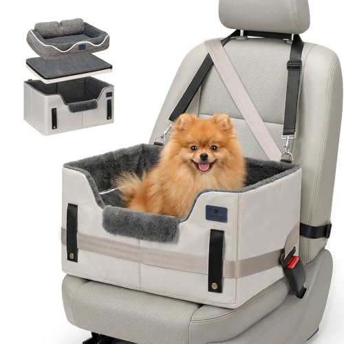Veehoo 2-in-1 Dog Car Seat & Pet Bed, Portable Dog Booster Car Seats for Medium Small Dogs, Travel...