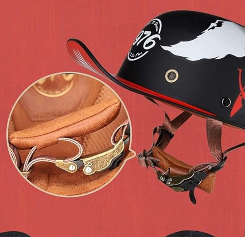 Casco de motocicleta retro estilo alemán de diseño vintage con acabados precisos 6