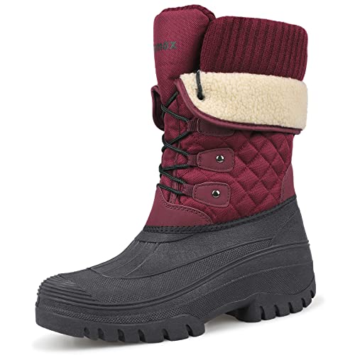 Knixmax Outdoor Women's Snow Boots Waterproof Warm Winter