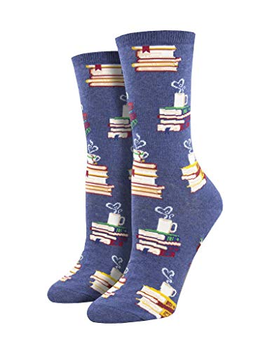 Socksmith Womens Love Stories Crew Socks- Blue Heather