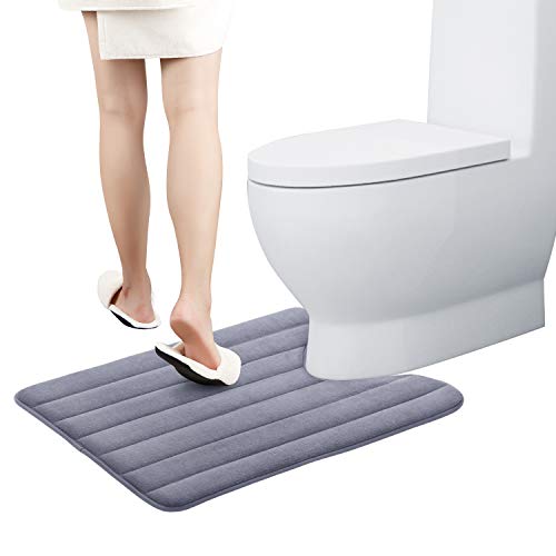 KMAT Toilet Bath Mat U Shaped Memory Foam Bath Rug Toilet Mat