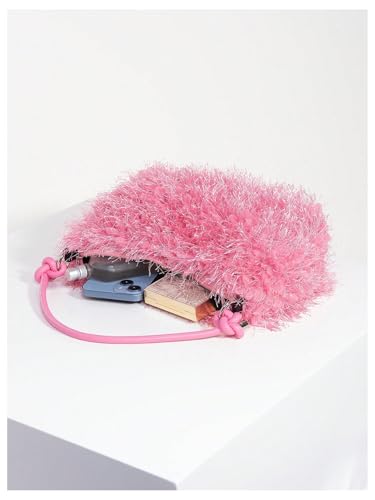 Verdusa Women's Fluffy Faux Fur Underarm Bags Fuzzy Shoulder Bag Plush Purse4