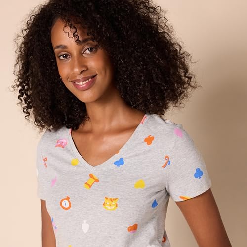 Image of Amazon Essentials Disney | Marvel | Star Wars | Princess Women's Classic-Fit Short-Sleeve V-Neck T-Shirt, Multipacks