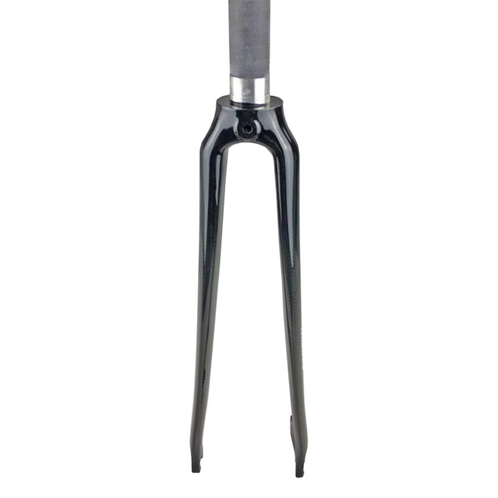 QHY 700C Road Bike Fork 3K Carbon Fiber Bicycle Front Fork Ultralight Disc Brake 1-1/8”QR 510g