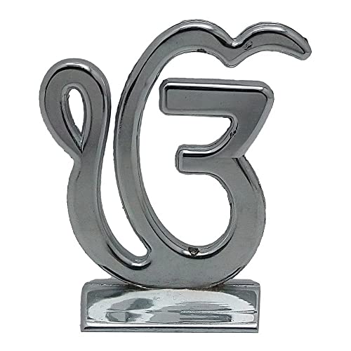 Estatua Sikh Ek Onkar Plateada 6x5 cm para Auto y Decoración miniatura 1