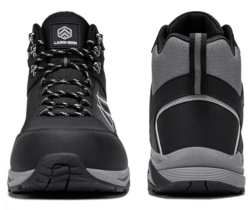 LARNMERN Waterproof Steel Toe Boots for Men, Non Slip Safety Work Industrial Construction Comfortable Outdoor Hiking Military Tactical Shoes3